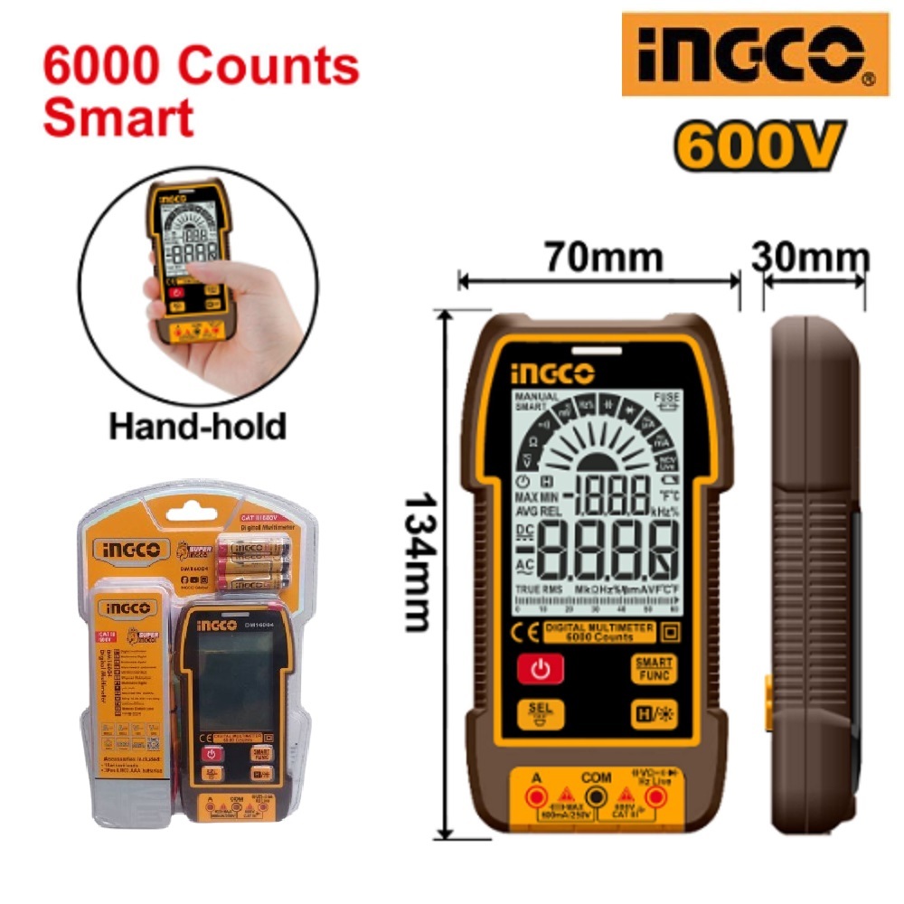 INGCO มัลติมิเตอร์ดิจิตอล600V รุ่น DM16004