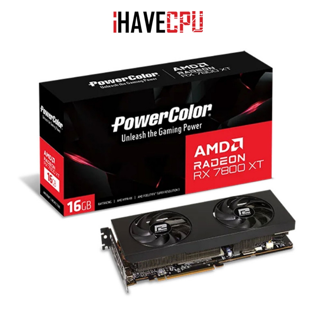 iHAVECPU VGA(การ์ดจอ) POWERCOLOR RADEON RX 7800 XT - 16GB GDDR6 (RX 7800 XT 16G-P)