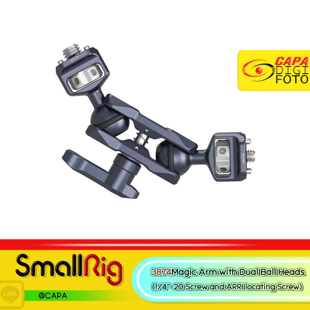 SmallRig Magic Arm with Dual Ball Heads (1/4"-20 Screw and ARRI locating Screw) 3874