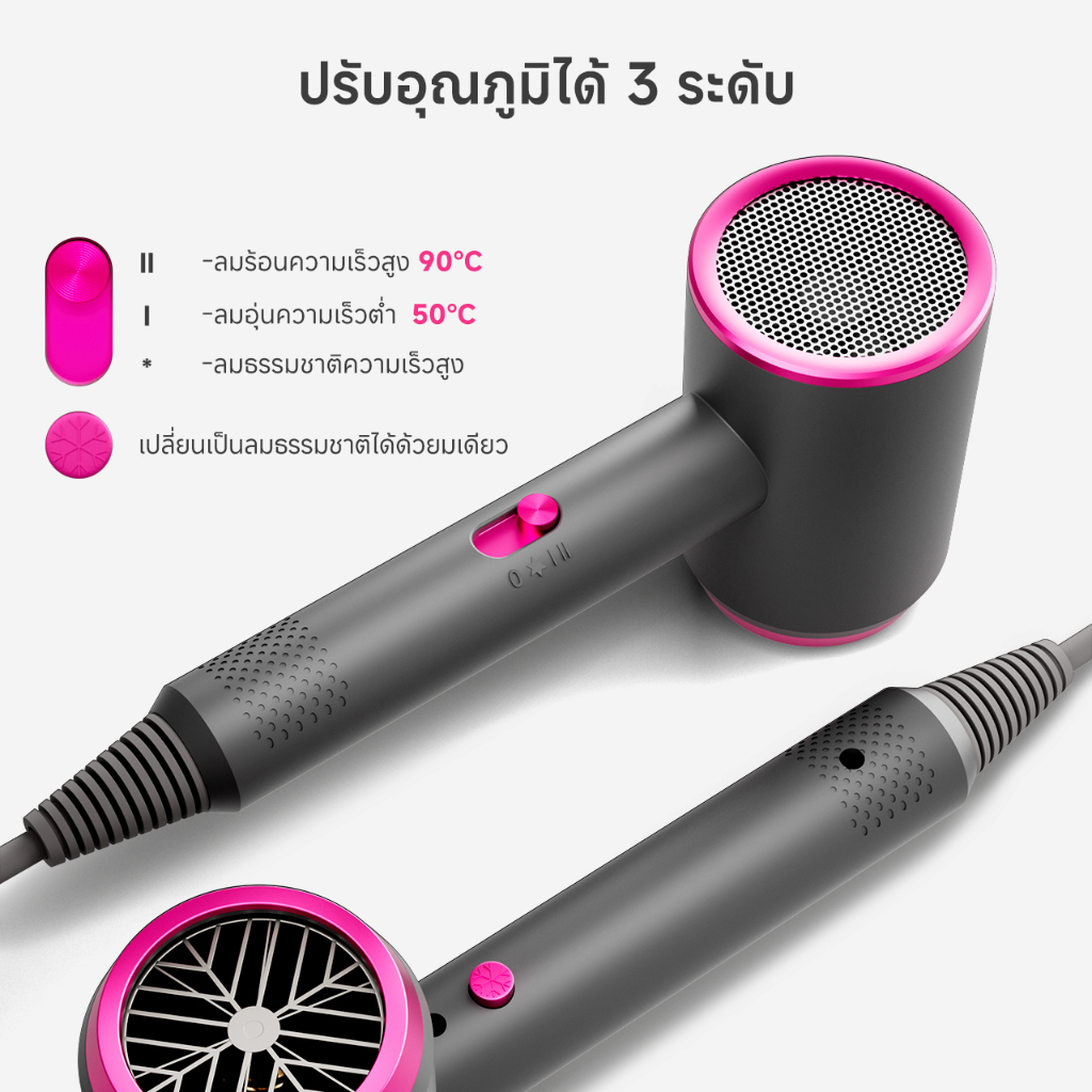 Simplus ไดร์เป่าผม 1250W ปรับลม 3 ระดับ ปุ่มลมเย็น พร้อมหัวฉีด รุ่น CFJH001 - 4