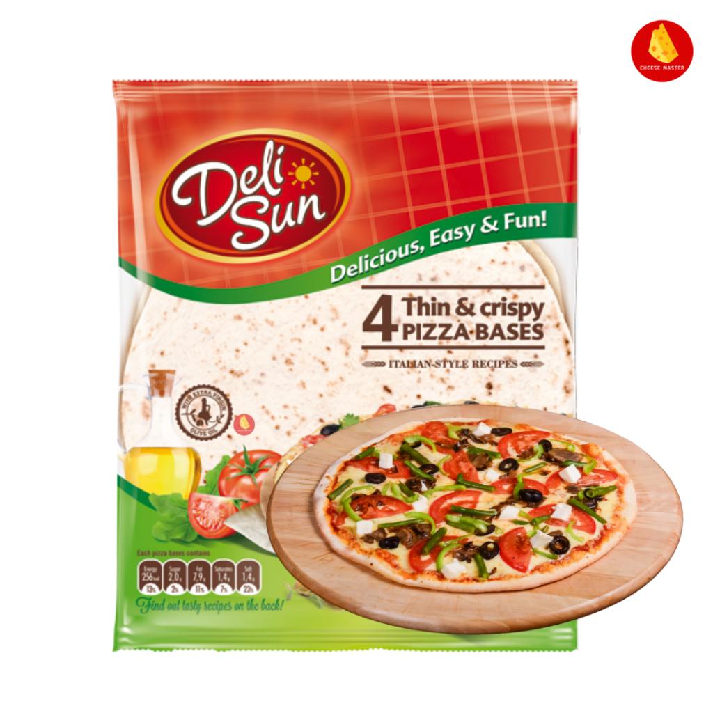 แป้งแรป แป้งแรพ แป้งพิซซ่า บางกรอบ Deli Sun Pizza Wraps Thin& Crispy 320g 23.5cm