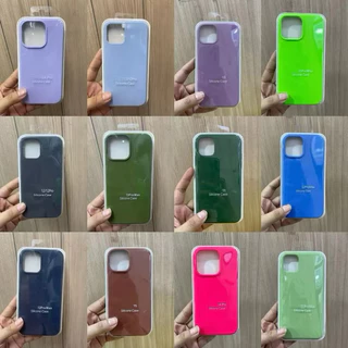 พร้อมส่ง** Case กำมะหยี่โลโก้ เนื้อซิลิโคน สีพื้น สำหรับรุ่นi13 i14 i15 i13pro i14pro i15pro i14plus i15plus i15promax