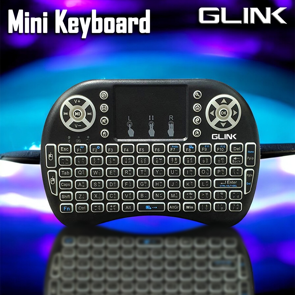 Glink Keyboard Mini Wireless GKB220 LED + USB Recharge Battery 1020mAh