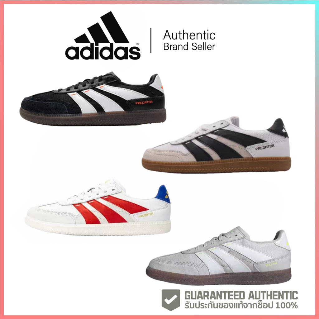 จัดส่งฟรี Adidas PREDATOR24 LEAGUE LOW สีเทาและสีดำ งเท้าลำลอง รองเท้าผ้าใบผู้ชาย รับประกันของแท้