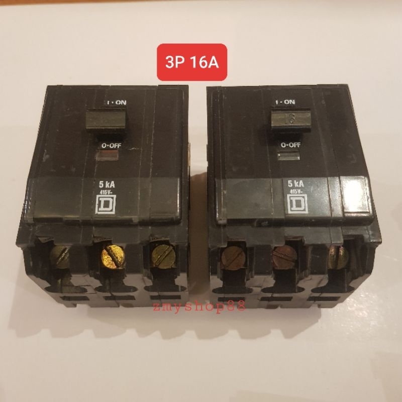 มือสอง เซอร์กิตเบรกเกอร์ Square D รุ่น QOH-X 3Pole 16 20 32 45 และ 70A 6kA
