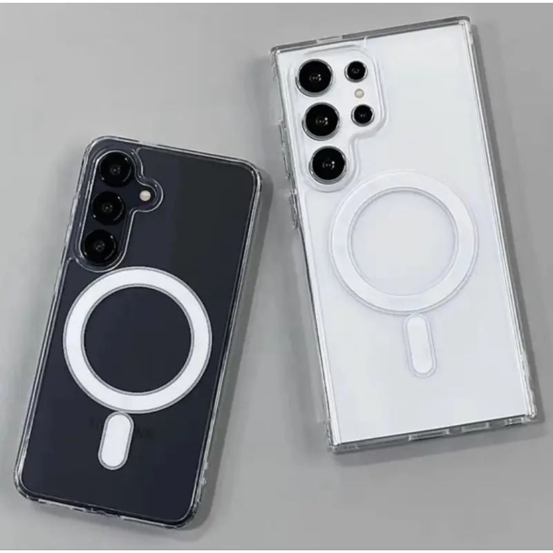 เคสแม่เหล็กใส สำหรับ Samsung S25 / S25+ / S25Ultra / S24 / S23 / S22 / S21 TPU Wireless Charging