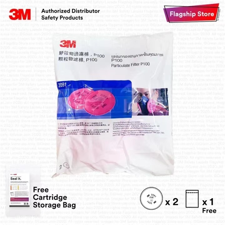 หน้ากาก 3M 7502+2091 พร้อมแผ่นกรอง รุ่น 2097 ป้องกันฝุ่น สารเคมี เหมาะกับ งานเจียร์ เชื่อม ตัด ราคา ถูกที่สุด ดีลบีเคเค แกลเลอรีภาพที่ 6