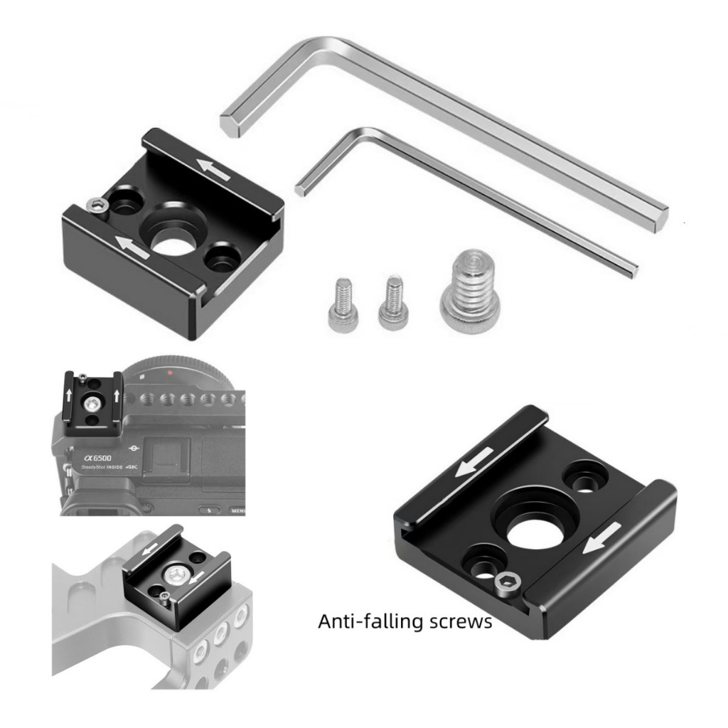 1/4 ด้ายเย็น Hot Shoe Mount Adapter สําหรับกล้อง DSLR Cage Rig/Flash/LED Light/ไมโครโฟน/จอภาพติดตั้ง