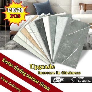 30x60ซม. Wallpaper วอลเปเปอร์ 3D ลายหินอ่อน ขนาด สีคมชัด ติดง่าย มีฉนวนกันความร้อน และ กาวในตัว