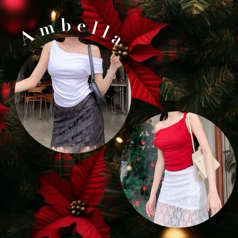 Ambella • เสื้อปาดไหล่สุดชิค แบบเบี่ยง สวยเซ็กซี่ แมทซ์กับกระโปรงลูกไม้ สวยมาก ราคา ถูกที่สุด ดีลบีเคเค แกลเลอรีภาพที่ 5