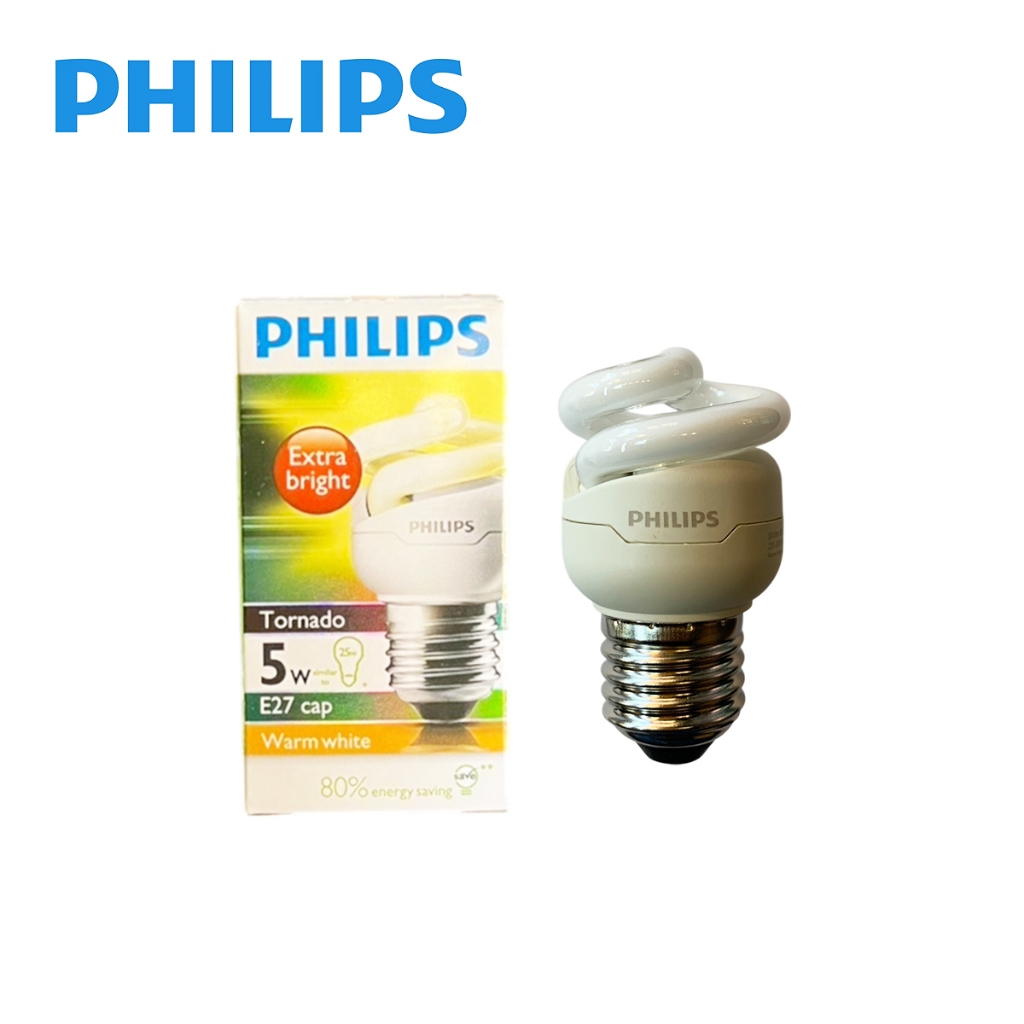 หลอดไฟ Philips รุ่น Tornado 5w E27 cap Warm white