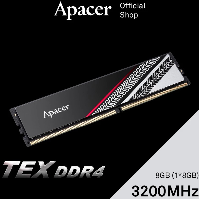 8GB / 16GB (8GBx1) (16GBx1) DDR4 3200MHz RAM (แรมพีซี) APACER TEX (AH4U16G32C28YTBAA1) (AH4U08G32C28YTBAA1)
