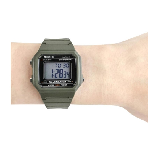 CASIO นาฬิกาข้อมือผู้ชาย สายเรซิ่น รุ่น W-217H,W-217H-3A,W-217H-5A