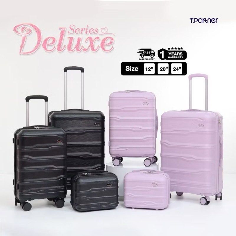 📣Tpartner แท้100% [ประกัน1ปี] กระเป๋าเดินทางล้อลาก DELUXE เฟรมซิป แข็งแรง ลายตาข่าย ป้องกันรอยขีดข่ว