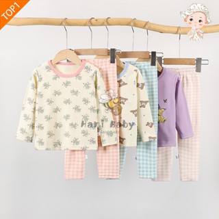 ชุดเซ็ตเสื้อคอกลม+กางเกงขายาว ชุดนอนชุดลำลองเด็ก ผ้านุ่มใส่ส…