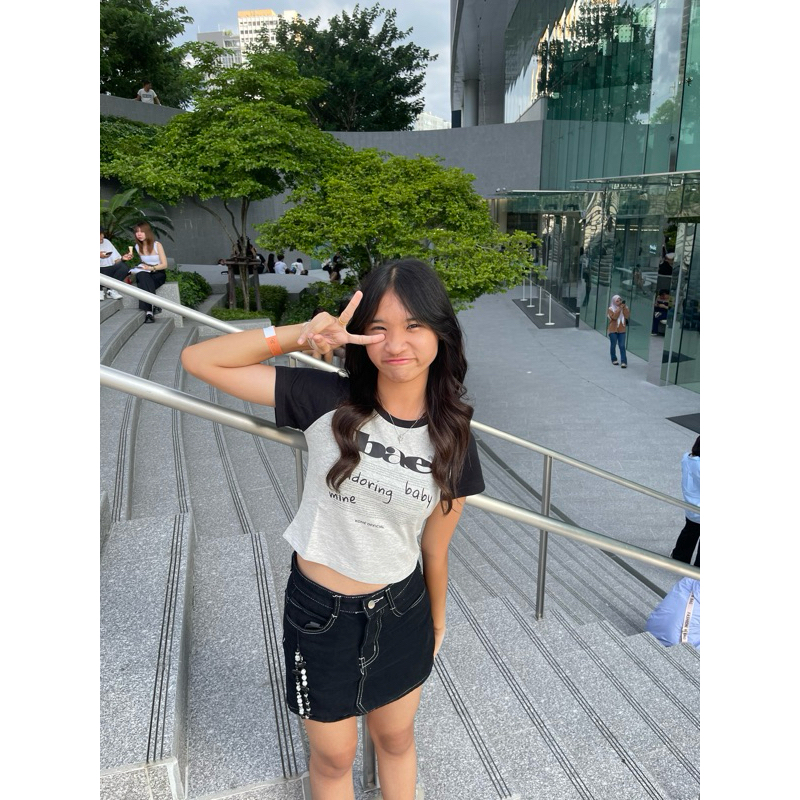 เสื้อแบรนด์ kome.girls รุ่น bae สีเทา