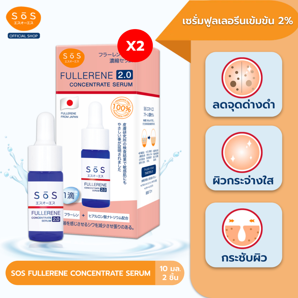 [แพ็คคู่สุดคุ้ม] SOS Fullerene Concentrate Serum 10 ml