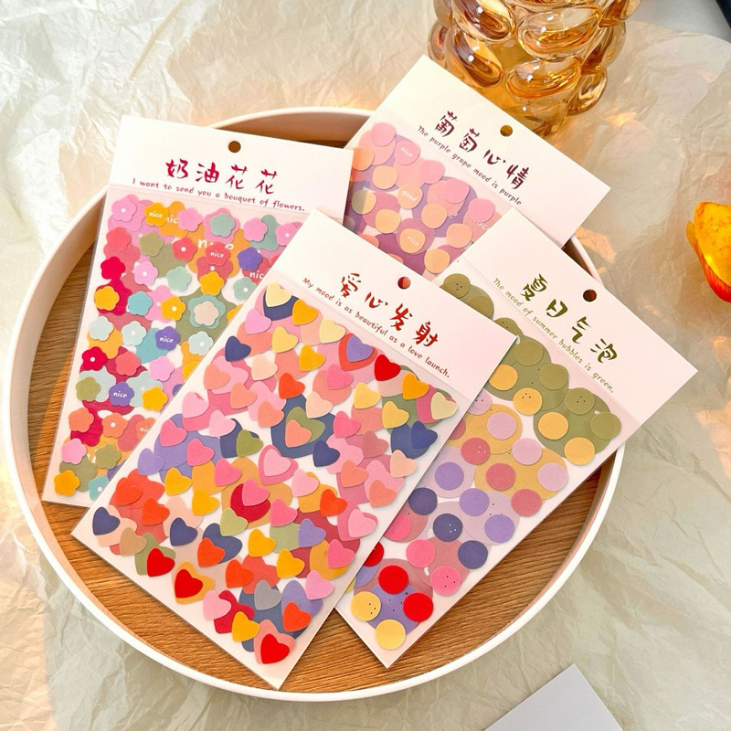 💥จัดส่งไว💥(224)สติกเกอร์ตกแต่งไดอารี่สีสดใส 3 ขนาด