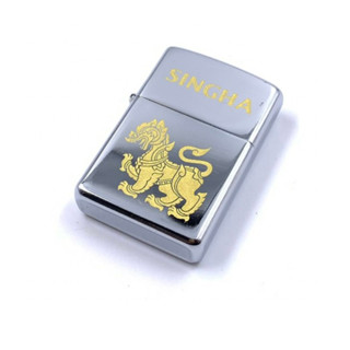 ไฟแช็คน้ำมัน ลาย สิงห์ สกรีน มี2สีให้เลือก เงิน และ ดำ ซิป โ…