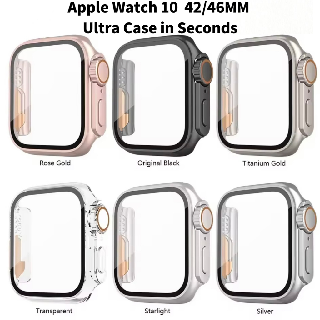เคส UUT สำหรับนาฬิกาข้อมือ PC กระจก สําหรับ Apple Watch 42 มม 46มม. for iWatch 10 เคสกระจก iwatch 10