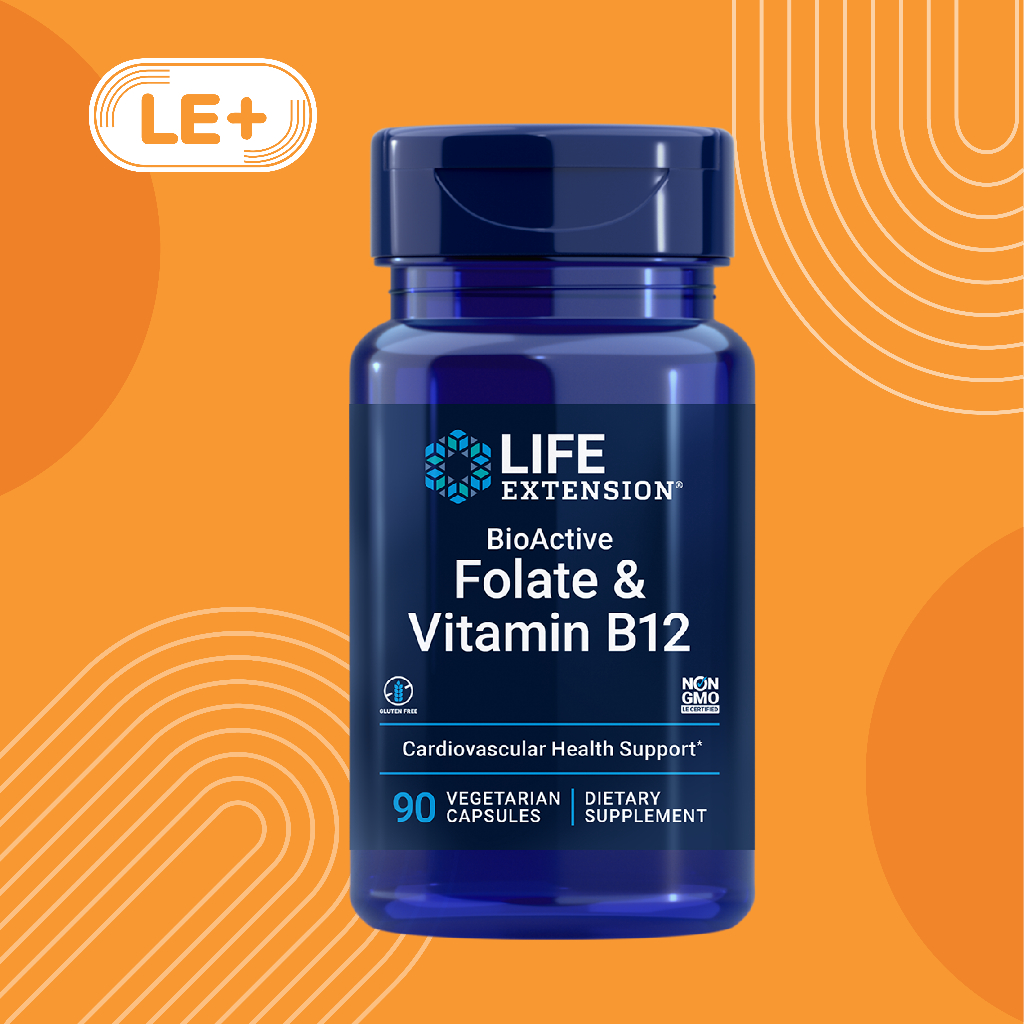 Life Extension BioActive Folate & Vitamin B12 (90 vegetarian capsules)