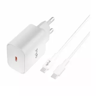 อะแดปเตอร์ QPLUS Wall Charger 1 USB-C 20W พร้อมสายชาร์จ USB-C to USB-C 1 เมตร by Studio7