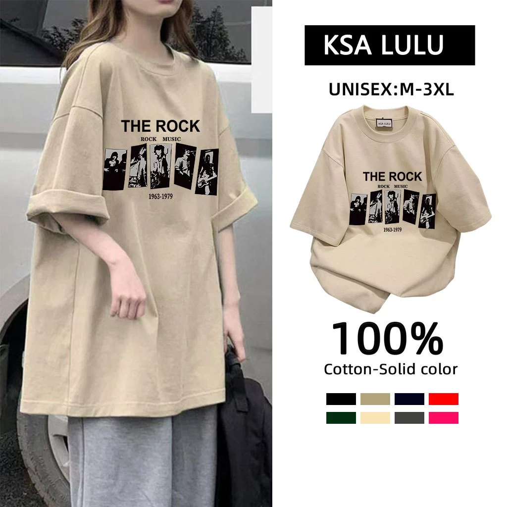 เสื้อยืดสวยผู้หญิงกําลังฮิต ผ้าคอตตอน 100% oversize เสื้อผ้าแฟชั่นไซส์ใหญ่ เสื้อโอเวอร์ไซส์เกาหลี พิมพ์ลายการ์ตูน วินเทจ