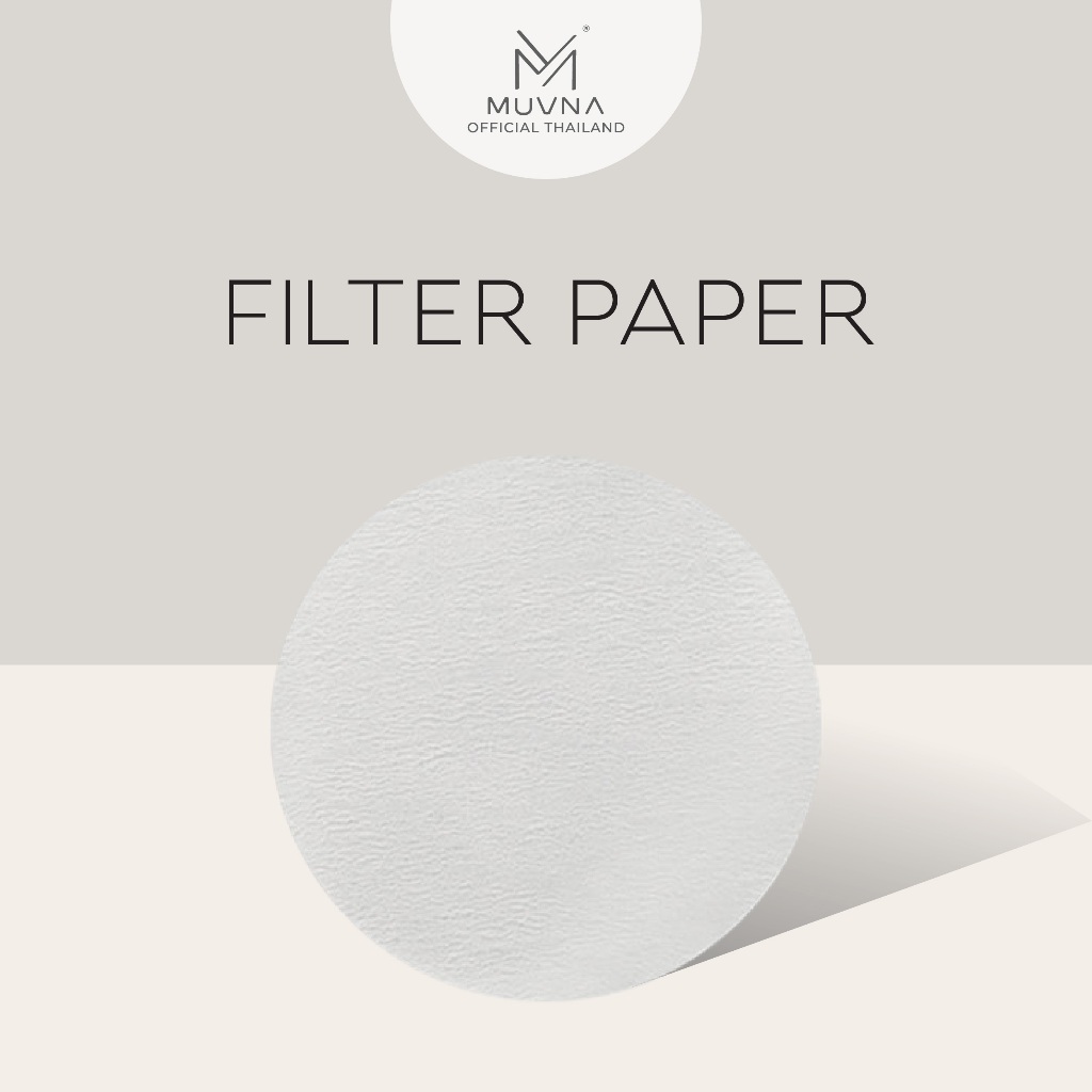 Filter paper 58 mm.MUVNA ทรงกลม กระดาษกรองกาแฟวงกลม 100แผ่น