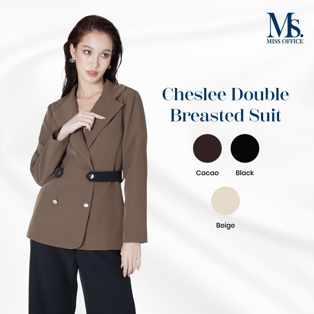 Miss Office เสื้อสูทกระดุม 4 เม็ด แต่งเข็มขัด (MB-042)