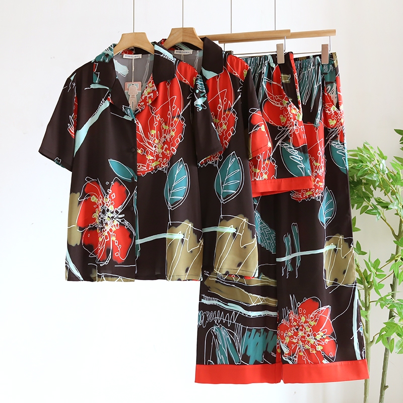 ชุดนอน Mulen (Muslin Pajamas) Silk Satin รุ่น (N5071 T5071)