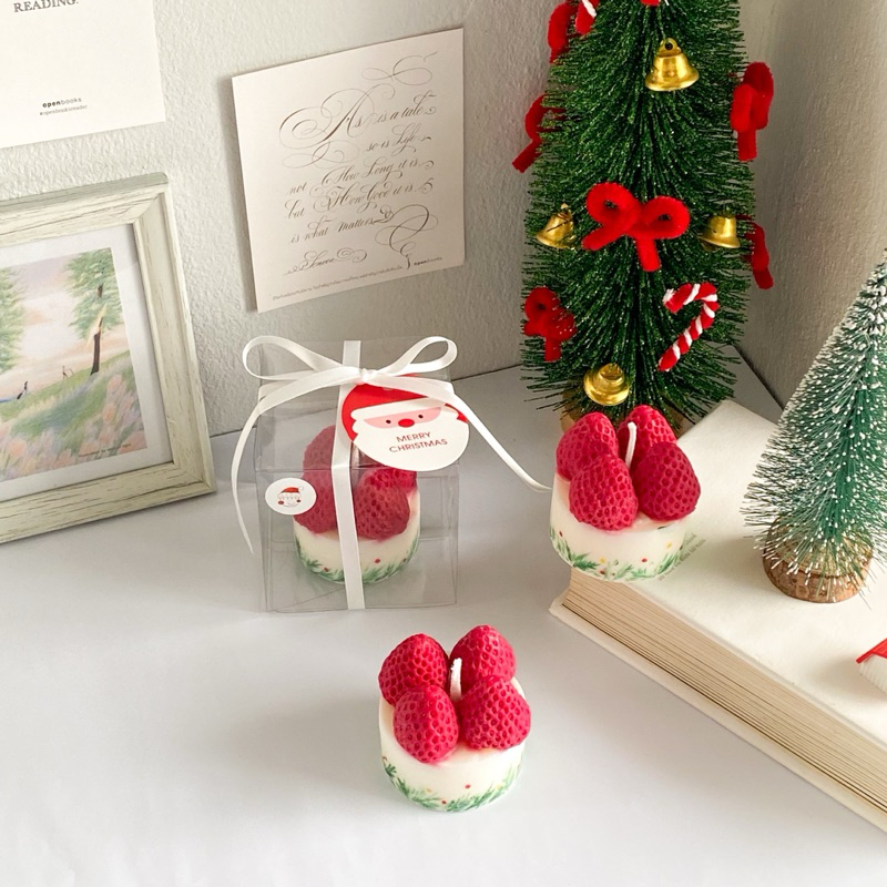 เทียนหอม etsu strawberry cake xmas 🍓🍰