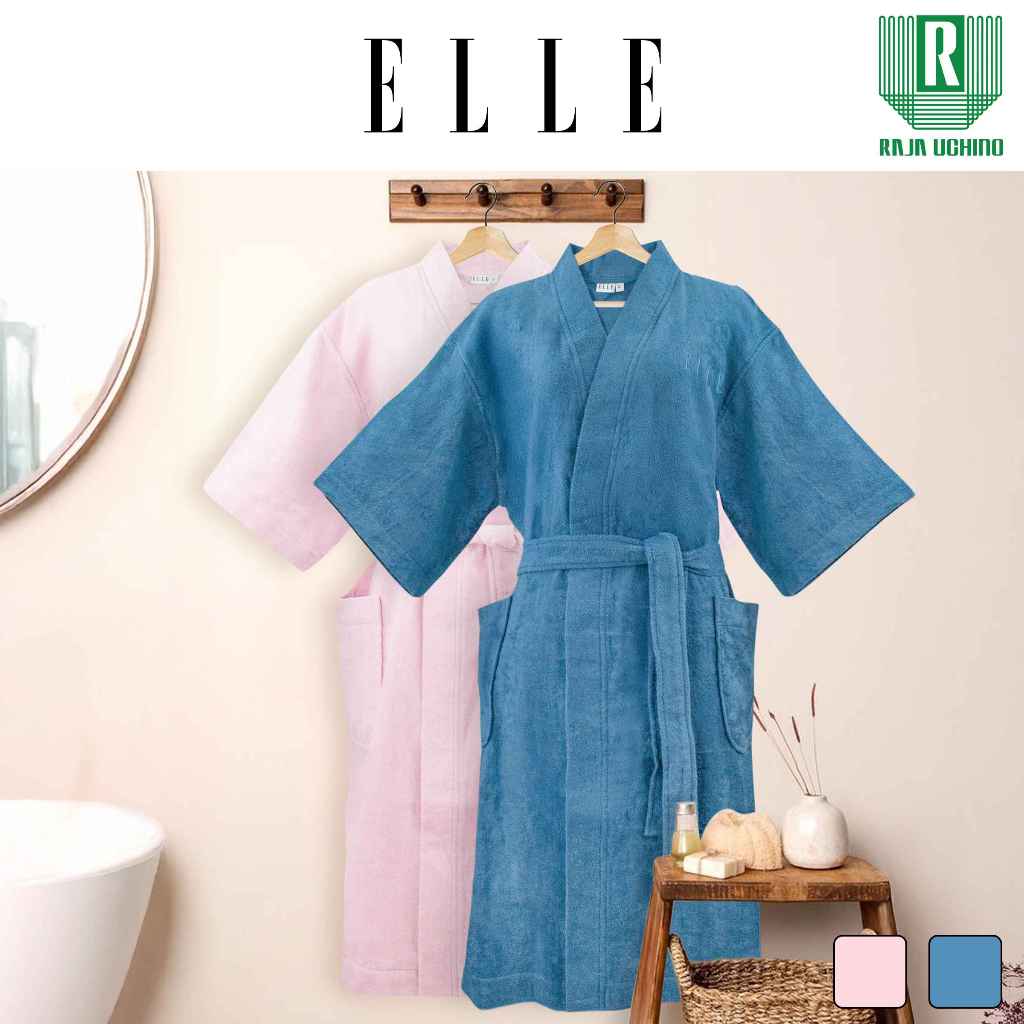 ELLE  ชุดคลุมอาบน้ำ ROBE  ขนาด Free Size ผ้าฝ้ายธรรมชาติ 100% เนื้อขนหนู (TEB048F1)