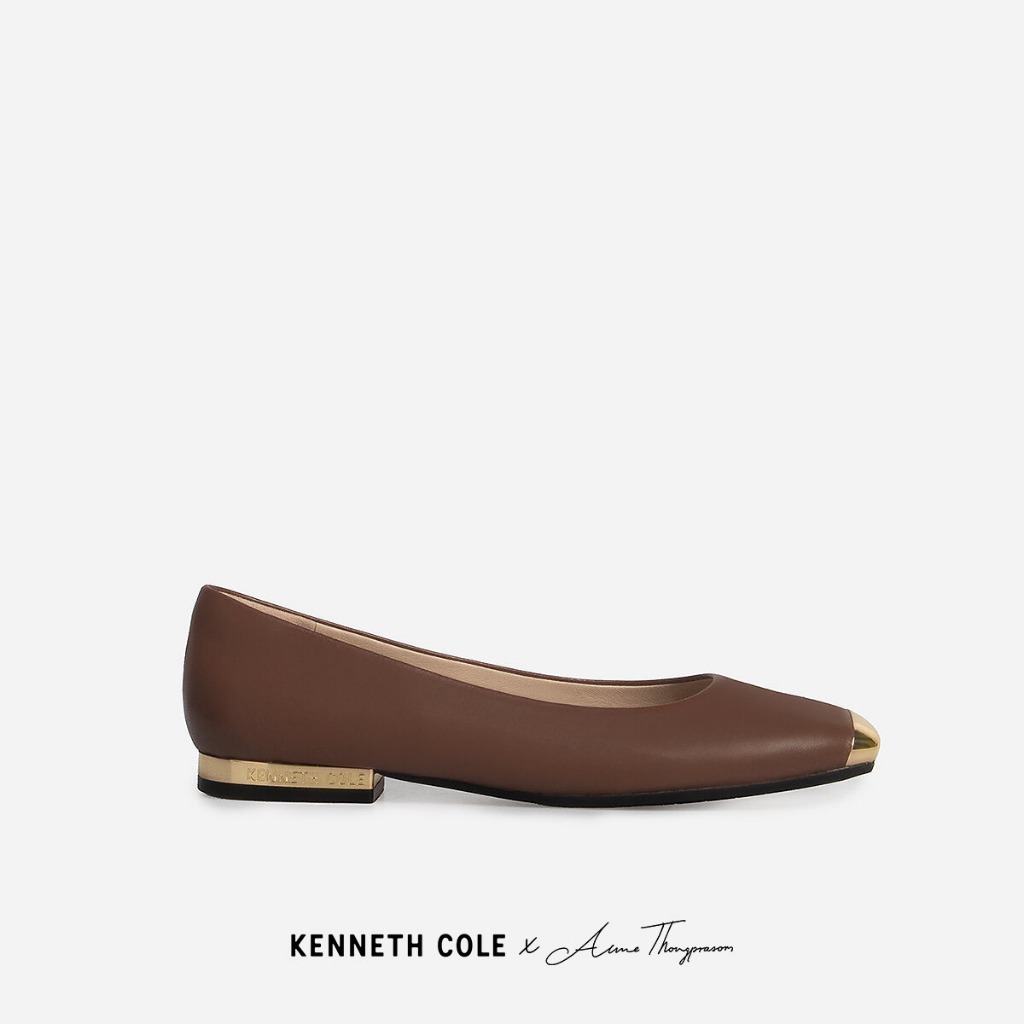 KENNETH COLE x ANNE THONGPRASOM รองเท้าส้นแบนผู้หญิง รุ่น ASTAIRE FLATS COCOA NIBS สีน้ำตาล ( FLT - KF14077LE-250 )