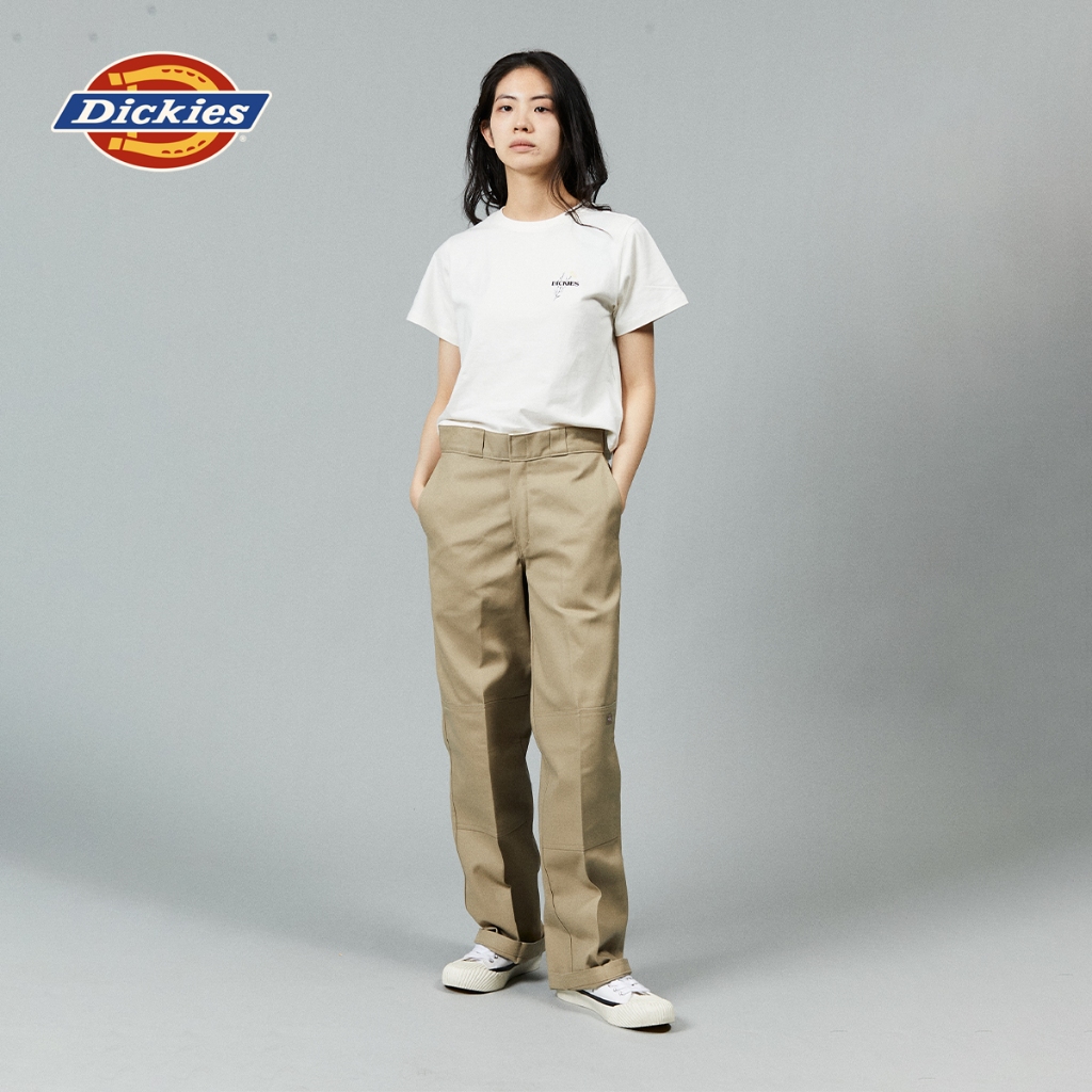 DICKIES WOMEN'S PANTS DOUBLE KNEE - KHAKI กางเกง กางเกงขายาว ผู้หญิง
