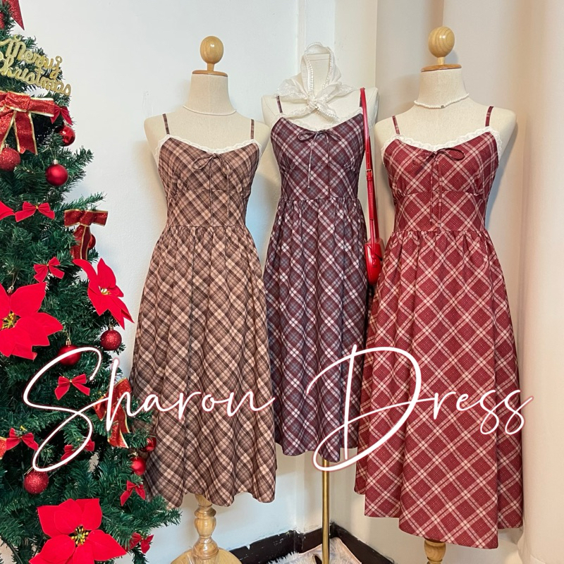 Wendystore182(Sharon Dress)เดรสสายเดี่ยวเกาหลีแต่งลูกไม้