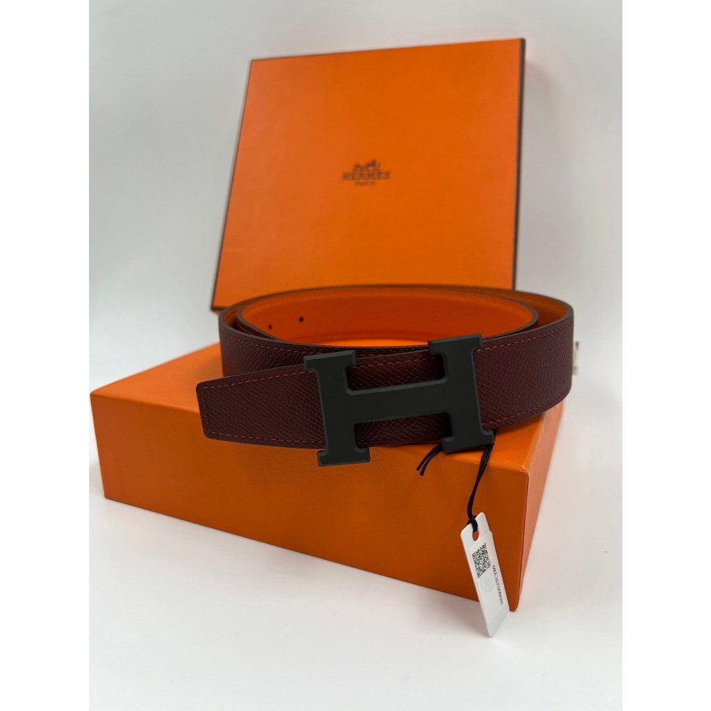 เข็มขัด Hermes H belt buckle & Reversible leather strap 32 mm Size 80
