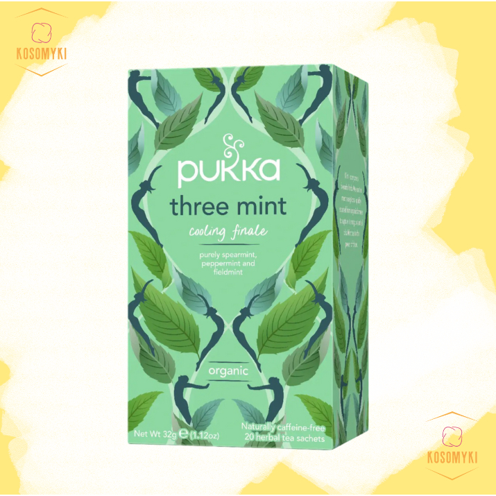 ชาอังกฤษ ชาสำเร็จรูป 20 ซอง ชาสมุนไพรกลิ่นมิ้น Pukka Three Mint Tea Bags 20 Sachets