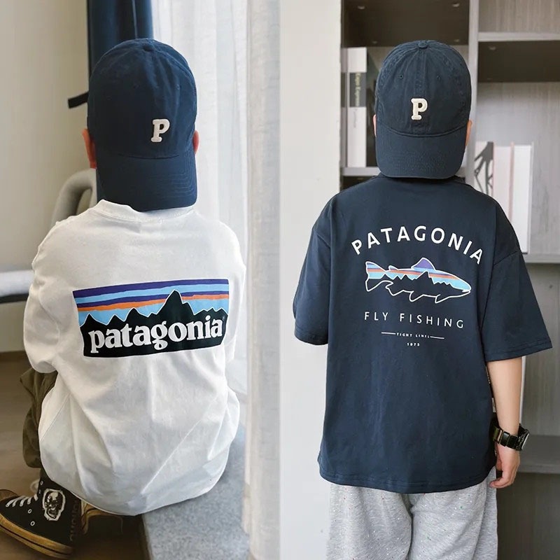 (จัดส่งตลอด 24 ชั่วโมง)เสื้อยืดสำหรับเด็ก patagonia ชุดเด็ก  เสื้อยืด ฤดูร้อน หล่อจัง ผ้าฝ้าย ด้านบน นคอกลมใส่ได้เด็ก