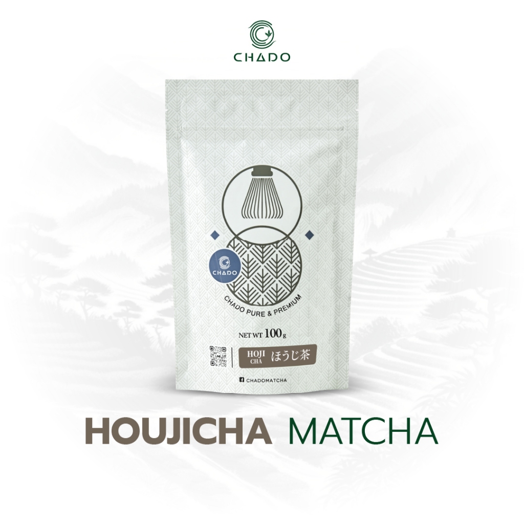 HOJICHA โฮจิฉะ ชาโดะ มัทฉะญี่ปุ่น เพียว แอนด์ พรีเมียม 100 กรัม