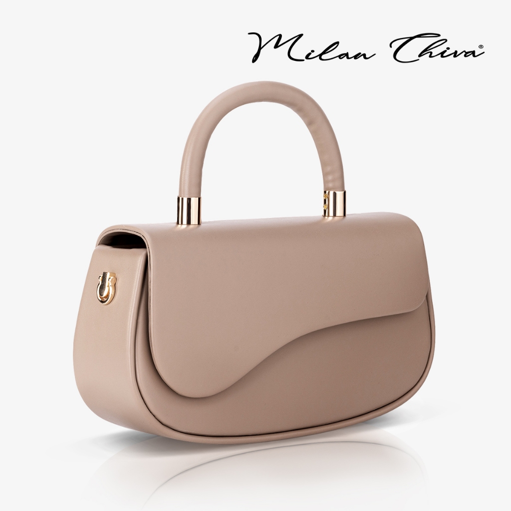 Milan Chiva รุ่น Crossbody Bags กระเป๋าสะพายข้าง กระเป๋าถือคล้องมือ หนัง PU เรียบ