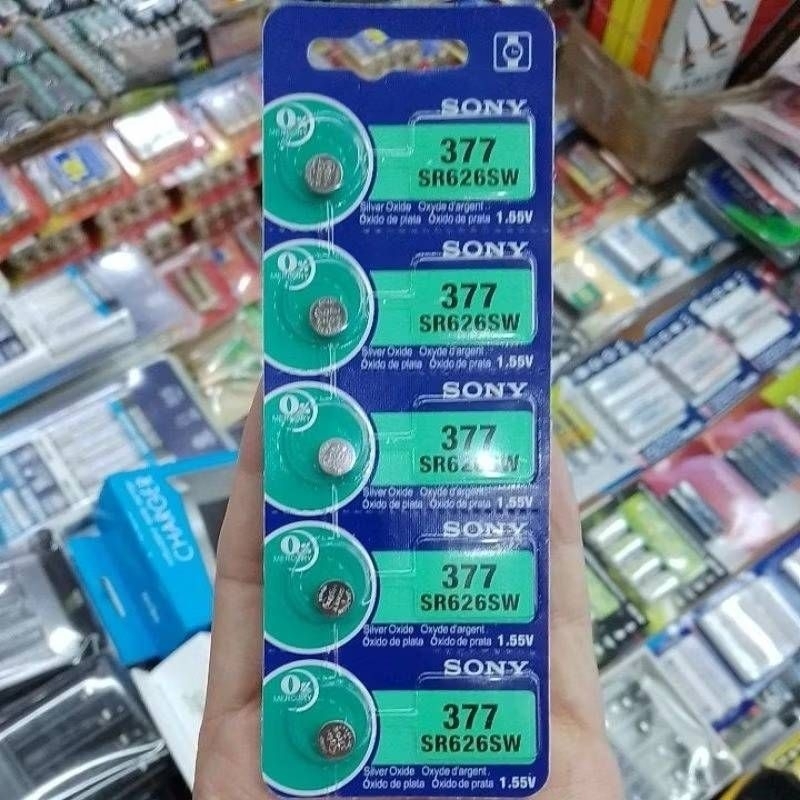 (แพค5ก้อน) ถ่านกระดุม Sony 377, SR626SW 1.55V แพค 5ก้อน ของใหม่