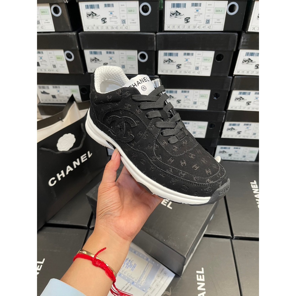 รองเท้าผ้าใบ Chanel ผู้หญิง Grade Hi end 1.1 มีไซส์ 36-41 หนังแท้ 💯