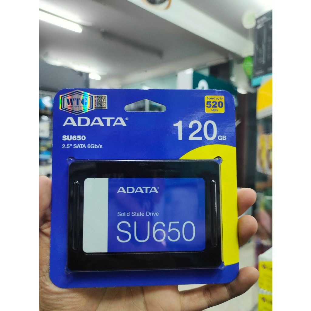 (ประกัน 2ปี) SSD ADATA SU650 120GB 2.5'' SATA 6Gb/s Speed up to 520MB/s อุปกรณ์ เก็บข้อมูลภายใน คอมพ