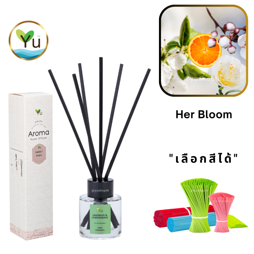🌟 กลิ่น Her Bloom (เฮอร์ บลูม) | Room Diffuser ก้านไม้หอม : กลิ่นคล้าย Berberry Her Blossom EDT | ขว