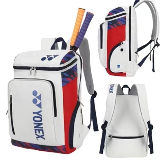 YONEX กระเป๋าแบดมินตันชายและหญิงกระเป๋าเป้สะพายหลังกีฬากระเป๋าเป้สะพายหลังสีแดงคู่