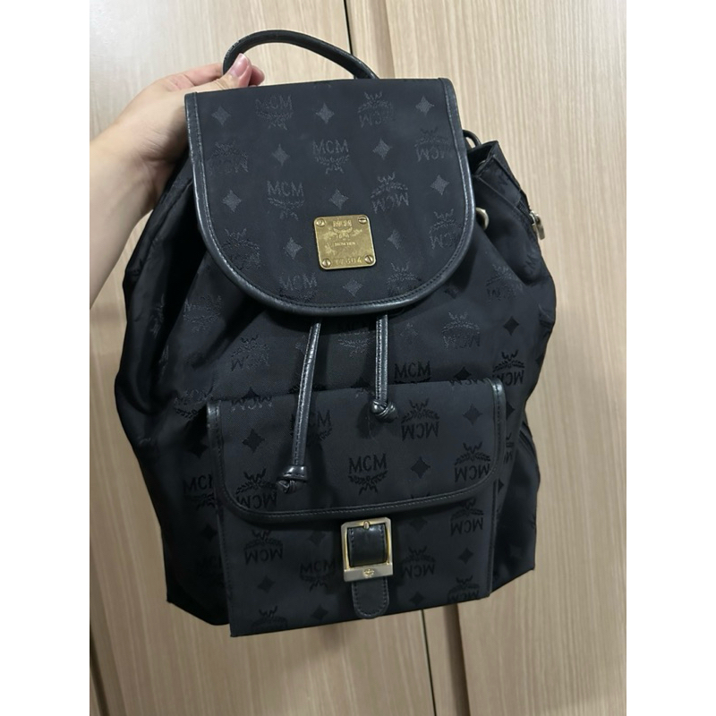 กระเป๋าเป้ mcm ผ้าขอบหนัง MCM Black Classic Vintage Backpack