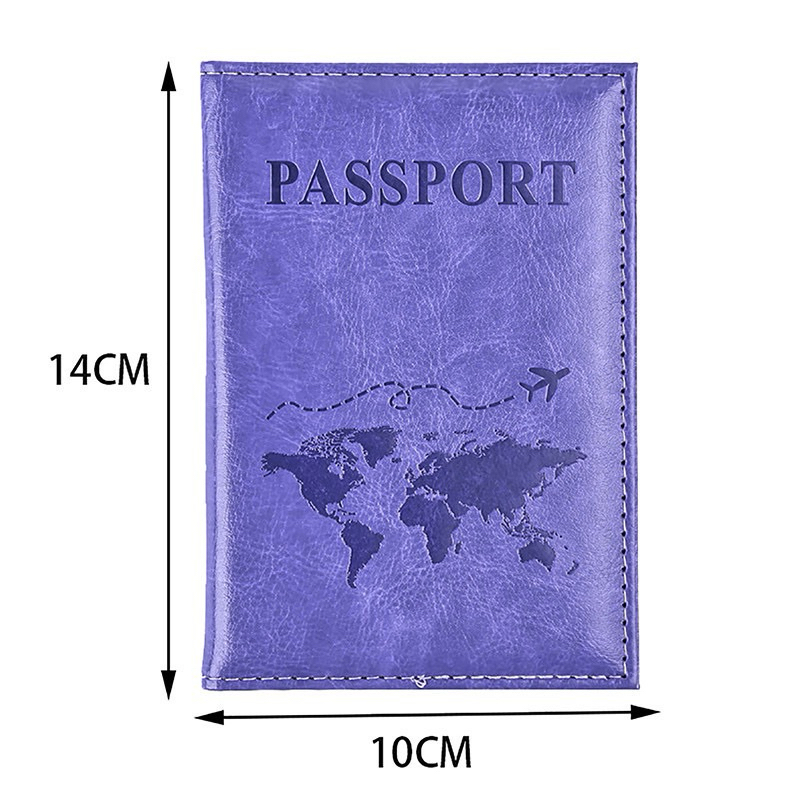✅ ขายดี มีพร้อมส่ง ปกใส่หนังสือเดินทาง Passport หนังพียู ลายเครื่องบินและแผนที่โลก