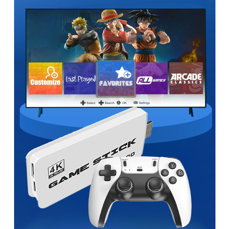 game stick เกม HDMI 4K เครื่องเล่นเกมย้อนยุค ที่จับเกมบลูทูธ 64Gb ในตัวมี 20,000+ เกมส์ต่อทีวี เกม - รูปที่ 4