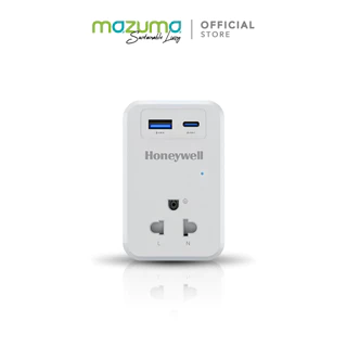 Honeywell ปลั๊กป้องกันไฟกระชาก แบบ 1 ช่อง พร้อม USB-C 1 ช่อง และ USB-A 1 ช่อง