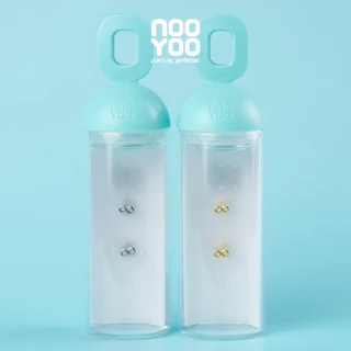 NooYoo ต่างหูสำหรับผิวแพ้ง่าย Mini Infinity Surgical Steel (สีขาว/สีทอง)